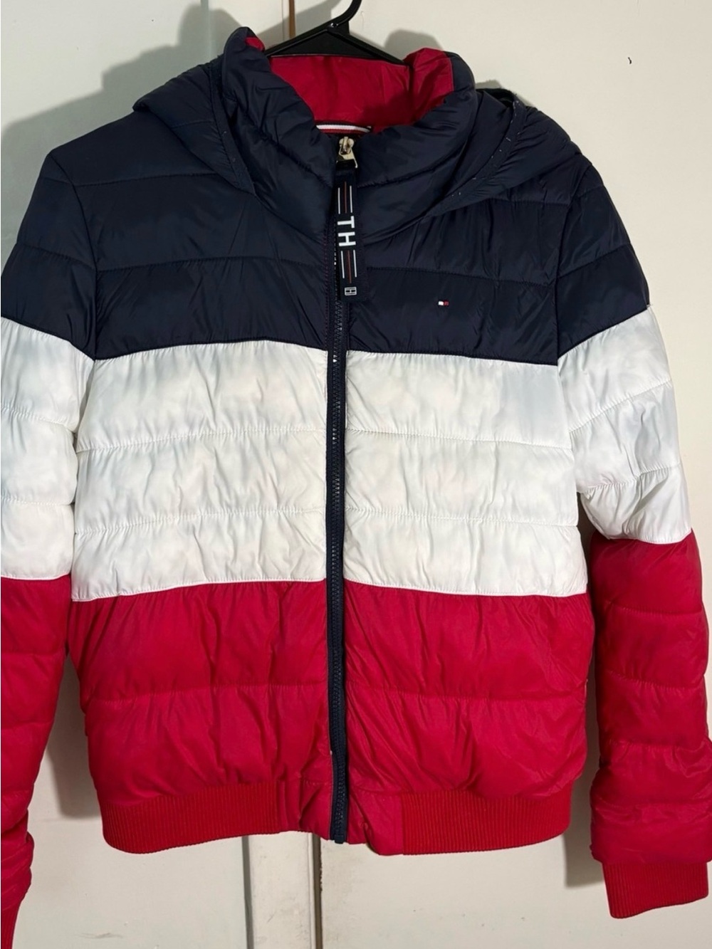 Tommy Hilfiger Tricolor Puffer Jacket - Navy, White, Red